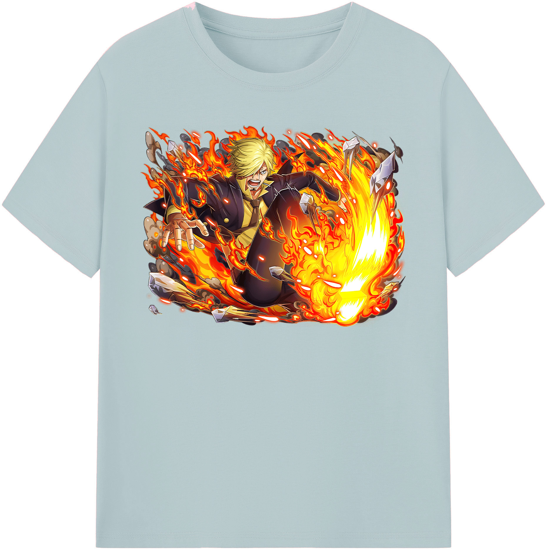 ワンピース サンジ ONE PIECE Sanji 綿100％半袖Tシャツ（フロントプリント）